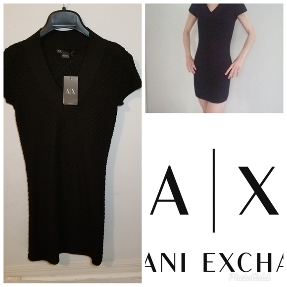 NWT Armani Exchange black dress sz XS - Picture 1 of 10
